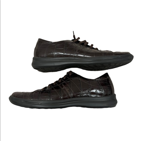 Salvatore Ferraragamo Mens Brown Crocodile Leather Sneakers - Picture 5 of 9